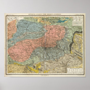 Spezielle Karte der riesigen Berge Poster