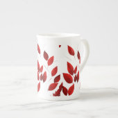 Spezielle Knochen-China Tasse mit Blätter und Natu (Vorderseite Rechts)