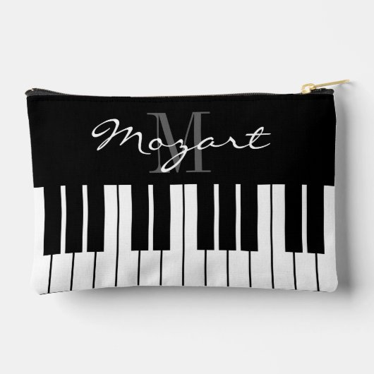 Spezielle Kosmetiktüte mit schwarz-weißem Klaviers Zubehörtasche (Rückseite)