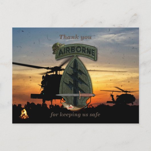 Spezielle Kräfte Grüne Berets Veteranen-Patch Postkarte (Vorderseite)