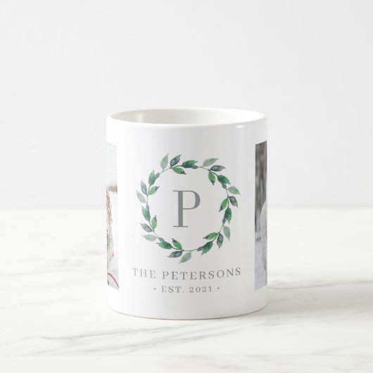 Spezielle Kränengrün, benutzerdefinierte Monogram- Kaffeetasse (Mittel)