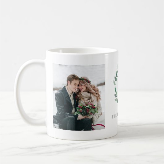 Spezielle Kränengrün, benutzerdefinierte Monogram- Kaffeetasse (Links)