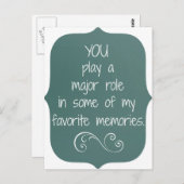 Spezielle Leute und Lieblings-Erinnerungen-Zitat Postkarte (Vorne/Hinten)