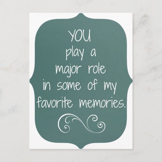 Spezielle Leute und Lieblings-Erinnerungen-Zitat Postkarte (Vorderseite)