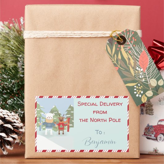 Spezielle Lieferkleber für die Rüstung des Polarbä Rechteckiger Aufkleber (Feiertag)