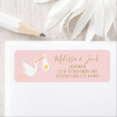 Spezielle Lieferstorch Baby Pink Rücksendeadresse (Insitu)