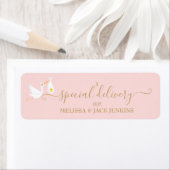 Spezielle Lieferstorch Baby Pink Rücksendeadresse (Insitu)