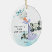 Spezielle Lieferung Baby's First Christmas Raccoon Keramik Ornament (Rechts)
