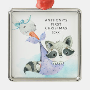 Spezielle Lieferung Baby's First Christmas Raccoon Ornament Aus Metall