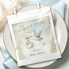 Spezielle Lieferung Blue Vintag Stork Baby Dusche Geschenktütchen