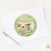 Spezielle Lieferung Cupcake Bären BAKERY CATERING Runder Aufkleber (Umschlag)