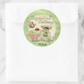 Spezielle Lieferung Cupcake Bären BAKERY CATERING Runder Aufkleber (Tasche)