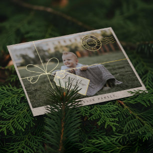 Spezielle Lieferung Paket erste Neujahr Baby Foto Folien Feiertagskarte