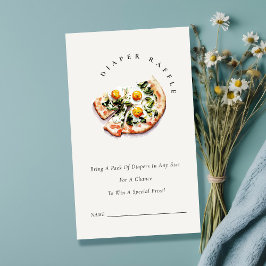 Spezielle Lieferung Pizza Diaper Raffle Baby Dusch Begleitkarte