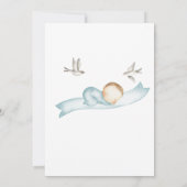 Spezielle Lieferung Stork Pink Baby Boy Baby Dusch Einladung (Rückseite)