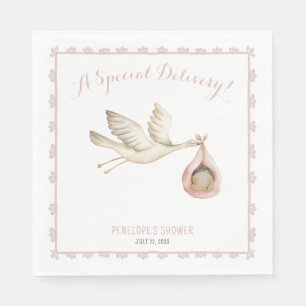 Spezielle Lieferung Stork Pink Baby Girl Babydusch Serviette