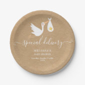 Spezielle Lieferung Stork Star Kinderdusche Rustik Pappteller (Vorderseite)