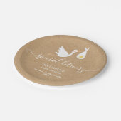 Spezielle Lieferung Stork Star Kinderdusche Rustik Pappteller (Schrägansicht)