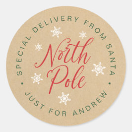 Spezielle Lieferung von Kraft Braun für Nordpol Runder Aufkleber