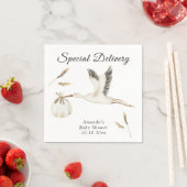 Spezielle Lieferung Wasserfarben Stork Baby Dusche Serviette (Beispiel)