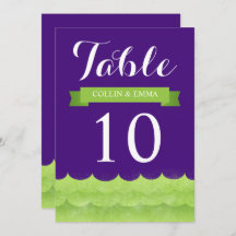 Spezielle Lila Tischnummern auf See