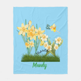 Spezielle März Birth Blume & Stone Fleecedecke