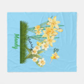 Spezielle März Birth Blume & Stone Fleecedecke (Vorderseite (Horizontal))