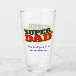 Spezielle Nachricht für Super Vater rot-gelb Glas