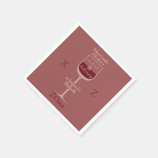 Spezielle Papierservietten aus Rotwein (Ecke)