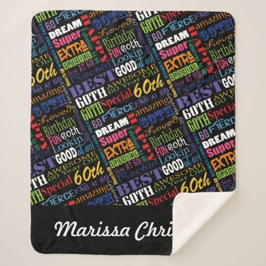 Spezielle Personalisierte Monogramm für die 60. Ge Sherpadecke (Vorderseite)