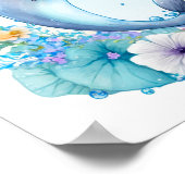 Spezielle Personalisierte Wildblume Delphin Poster (Ecke)