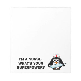 Spezielle Pflegenotizen mit lustigen Pinguinschwes Notizblock