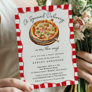 Spezielle Pizza Baby Dusche Einladung