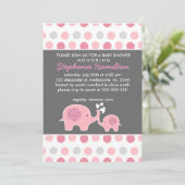 Spezielle Polka-Punkte Babydusche Einladung (Stehend Vorderseite)