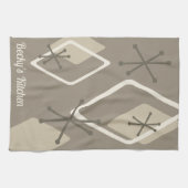 Spezielle Retro Atomdiamanten Taupe Geschirrtuch (Horizontal)