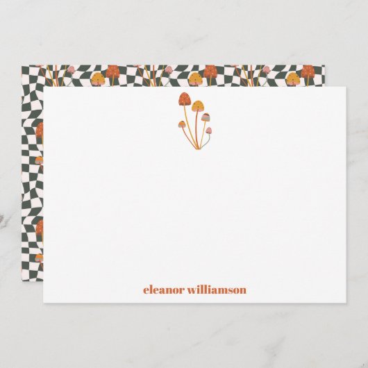 Spezielle Retro-Orange-Mushroom-Dusche auf der Sch Dankeskarte (Vorne/Hinten)