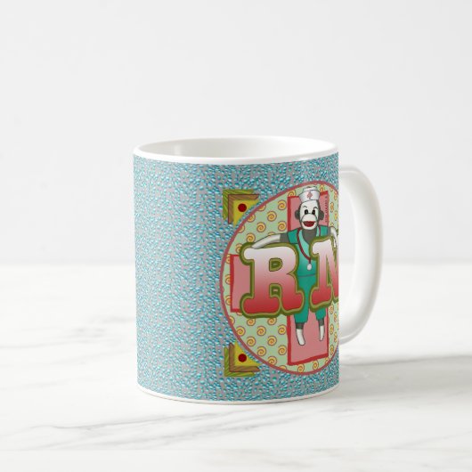 Spezielle RN Nurse-Tasse für Sock Monkey Kaffeetasse (VorderseiteRechts)
