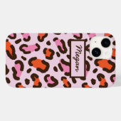 Spezielle Rosa- und Orangenleoparddrucke Case-Mate iPhone Hülle (Rückseite (Horizontal))
