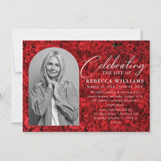 Spezielle Rote Rosen Minimale Lebensgefahr Einladung (Vorderseite)