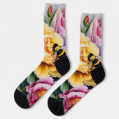 Spezielle Socken von Blume und Bienen (Linkes Detail)