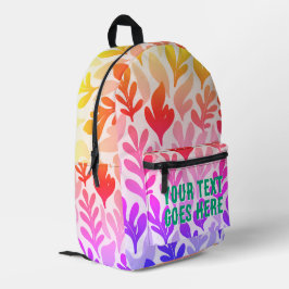 Spezielle Sonnenuntergangsblätter ombre farbig Ihr Bedruckter Rucksack
