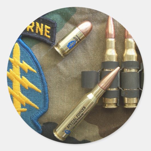 Spezielle Streitkräfte Grüne Berets Vietnam Nam Wa Runder Aufkleber (Vorderseite)