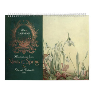 Spezielle Tage Vintage-Blumen-Botanik-Illustration Kalender