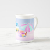 Spezielle Tasse für Blue and Pink Beach House (Vorderseite Rechts)