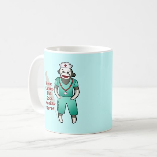 Spezielle Tasse für Sock Monkey (Vorderseite Links)