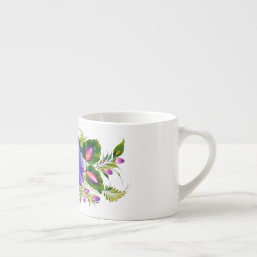 Spezielle Tasse mit ukrainischem Blumendesign (Rechts)
