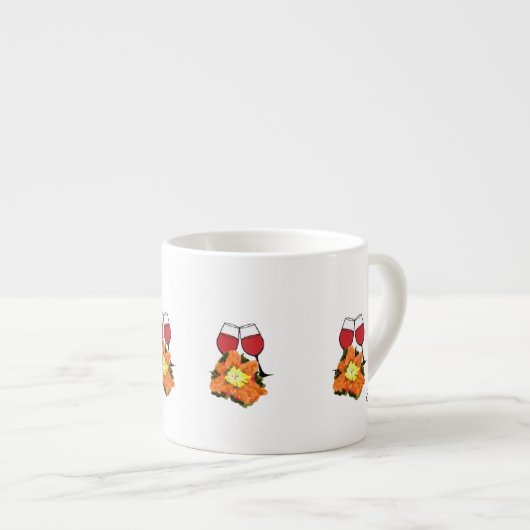 Spezielle Tasse ) Weingläser mit Blume (Vorderseite Rechts)