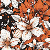 Spezielle Terrakotta- und weiße Blume Fleecedecke