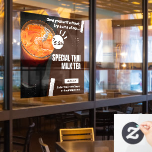 Spezielle Thai Milk Tea Shop Promo Fensteraufkleber