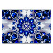 Spezielle Tischkarte mit blauen, weißen Farben Tischnummer (Rückseite)